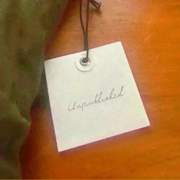 Anthropologie Unpublished Castellated Lace Detailed Cargo Jacket.Medium Olive - Picture 10 of 11